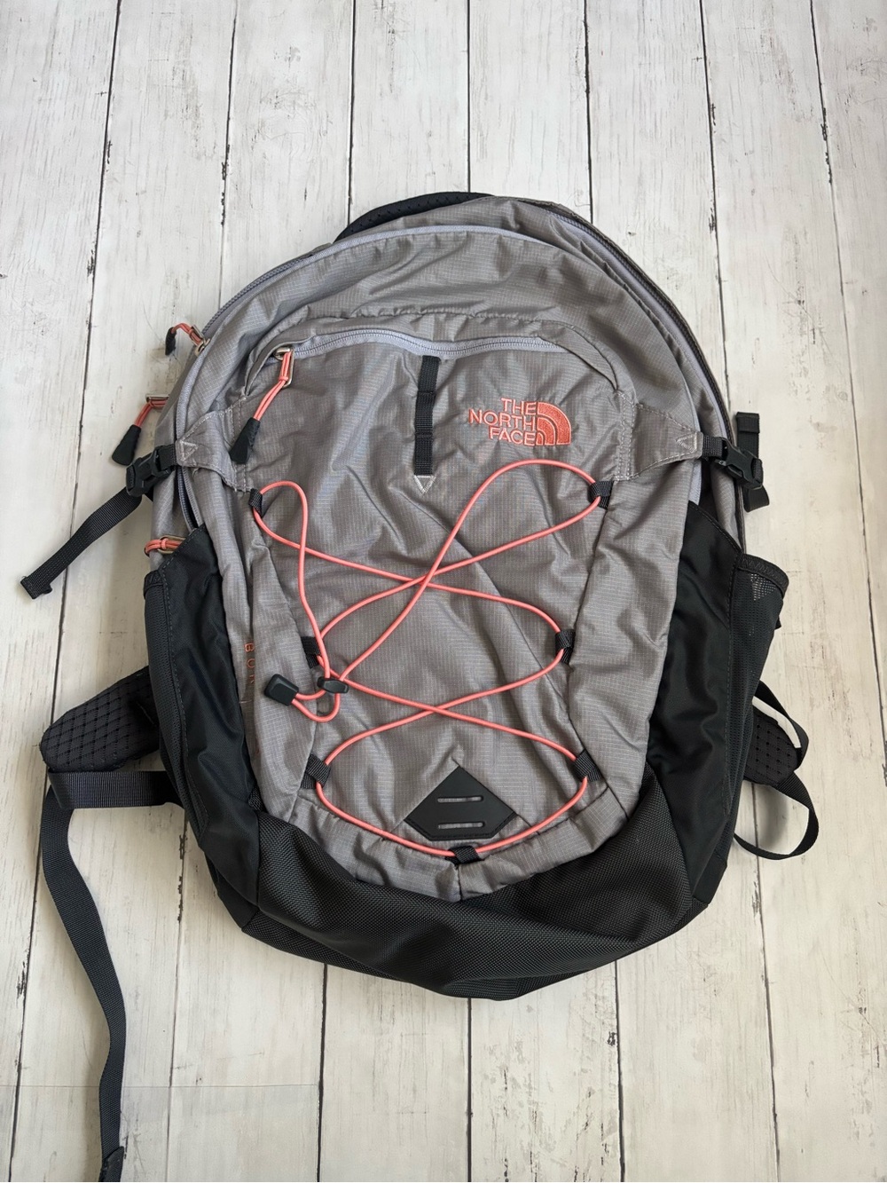 The North Face Gray and Coral Women’s Backpack
